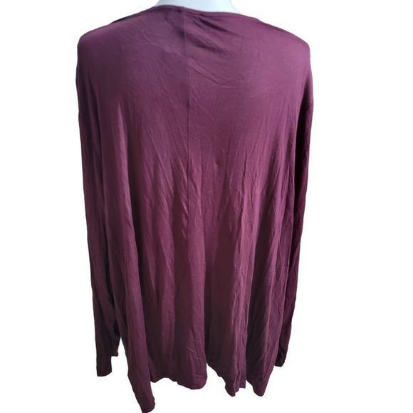 Lane Bryant plus size top long sleeve NWT Size 26/28 burgundy - Picture 2 of 4